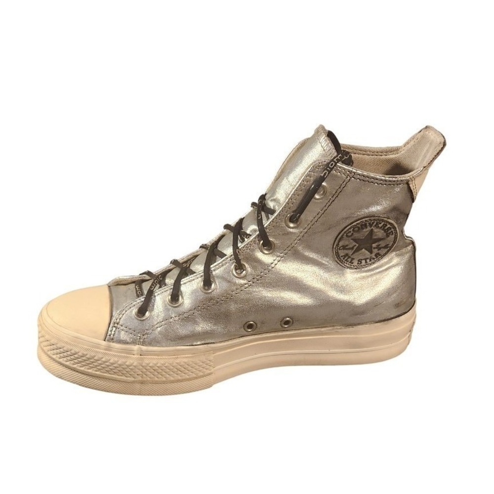Converse Chuck Taylor All Star Metallic Silver High Top Platform A09902C